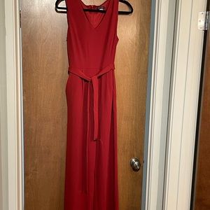 Brick red Tommy Hilfiger, size 12, back zipper, belted wide leg jumpsuit